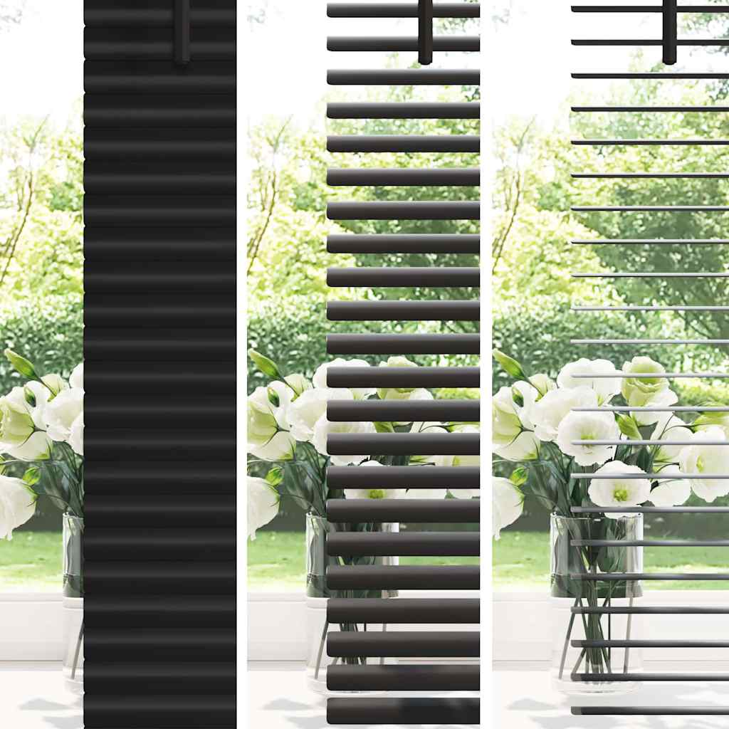 Venetian Blinds Height Adjustable Black 175 x 160 cm Aluminium