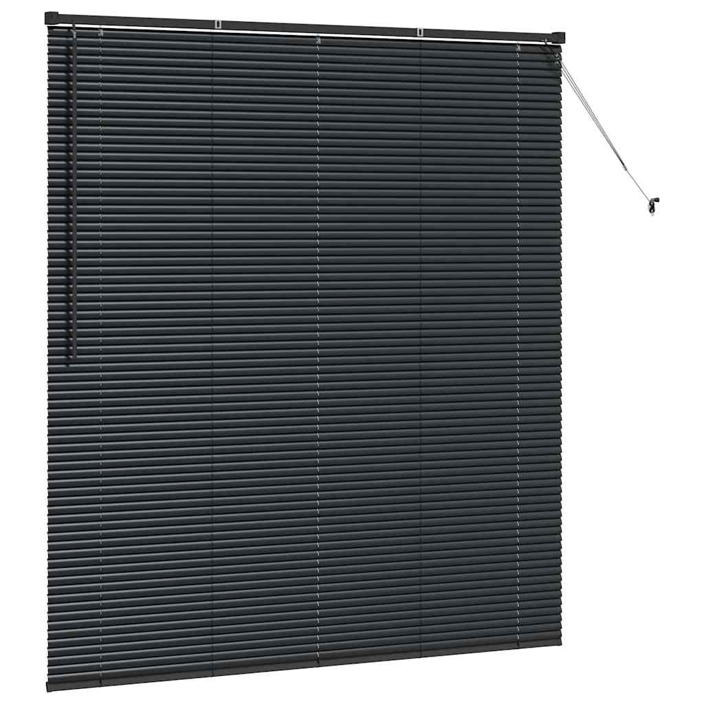 Venetian Blinds Height Adjustable Black 175 x 160 cm Aluminium