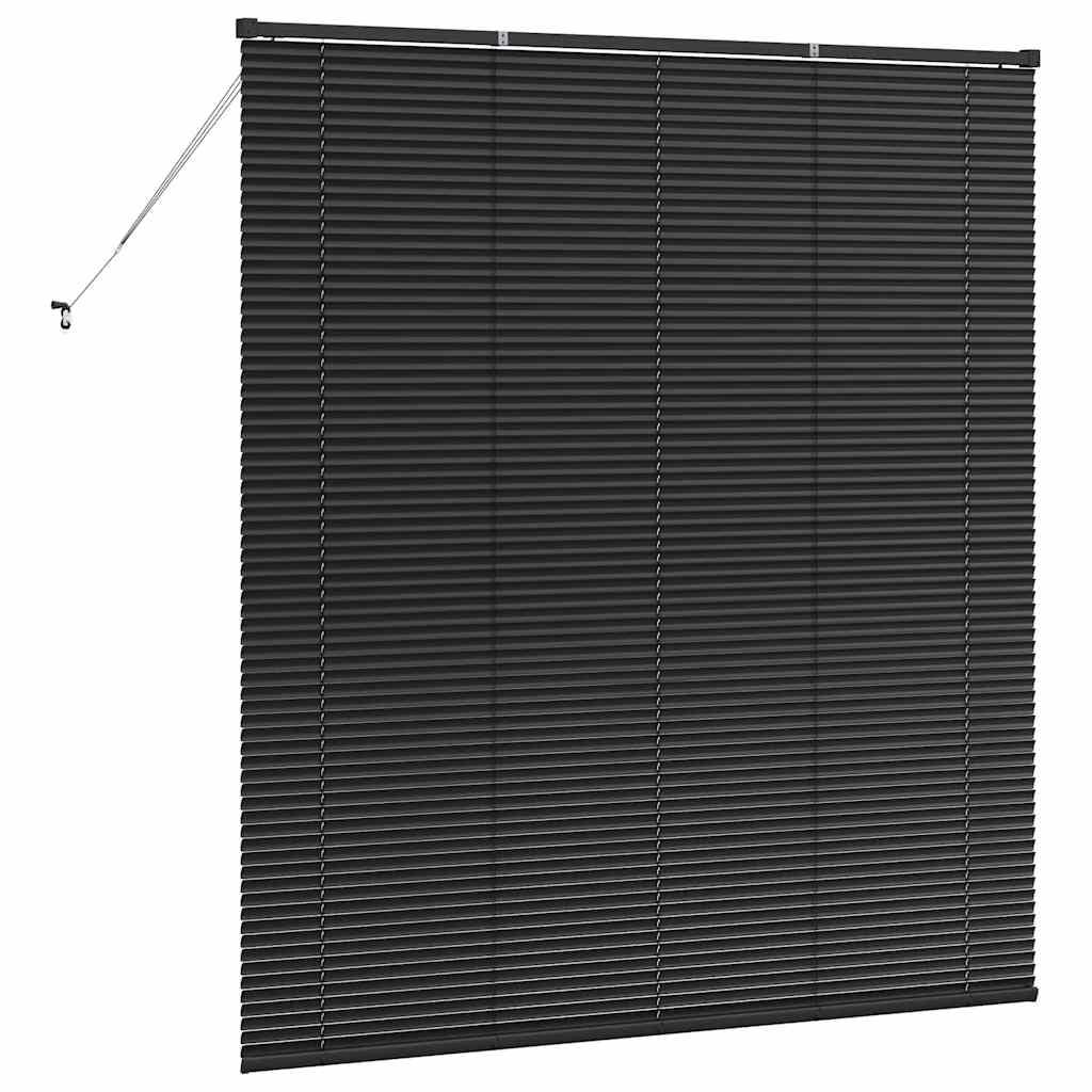 Venetian Blinds Height Adjustable Black 175 x 160 cm Aluminium