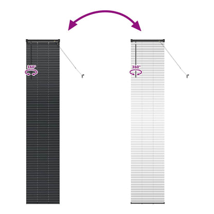 Venetian Blinds Height Adjustable Black 220 x 40 cm Aluminium