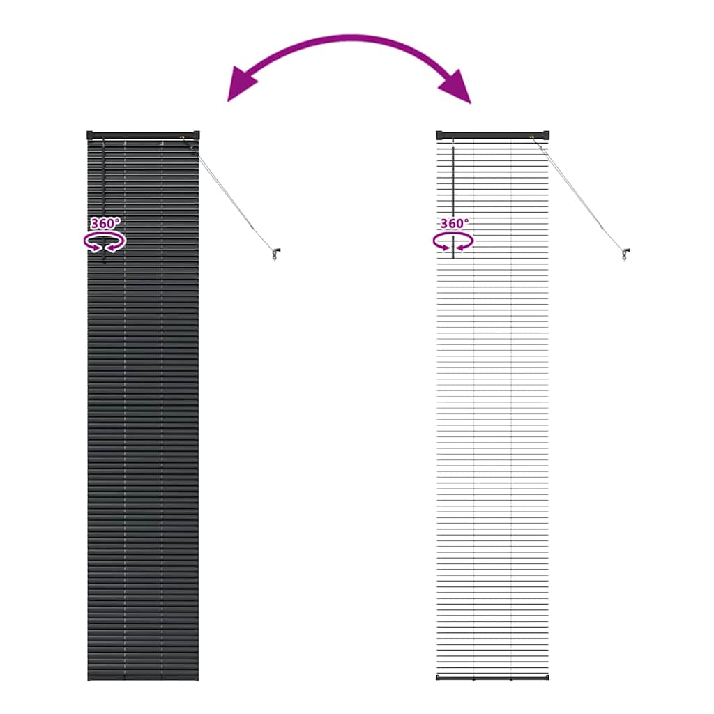 Venetian Blinds Height Adjustable Black 220 x 50 cm Aluminium