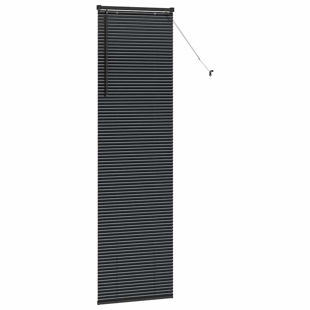 Venetian Blinds Height Adjustable Black 220 x 55 cm Aluminium