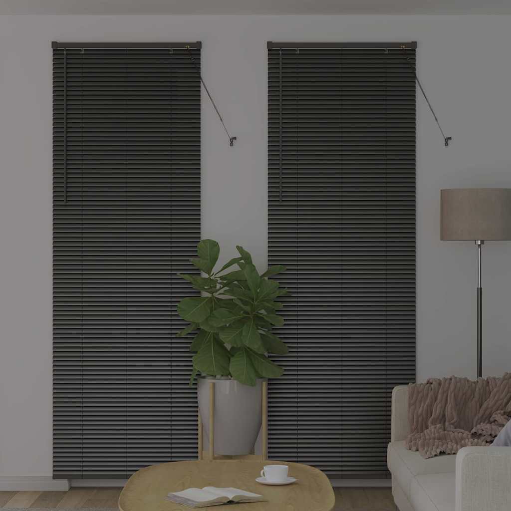 Venetian Blinds Height Adjustable Black 220 x 70 cm Aluminium