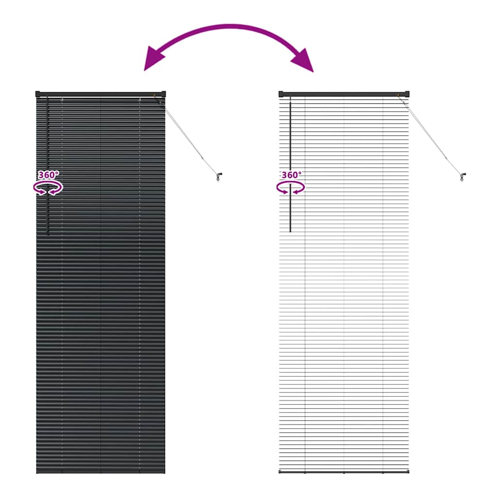 Venetian Blinds Height Adjustable Black 220 x 70 cm Aluminium