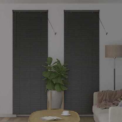 Venetian Blinds Height Adjustable Black 220 x 75 cm Aluminium