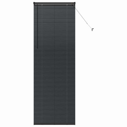 Venetian Blinds Height Adjustable Black 220 x 75 cm Aluminium