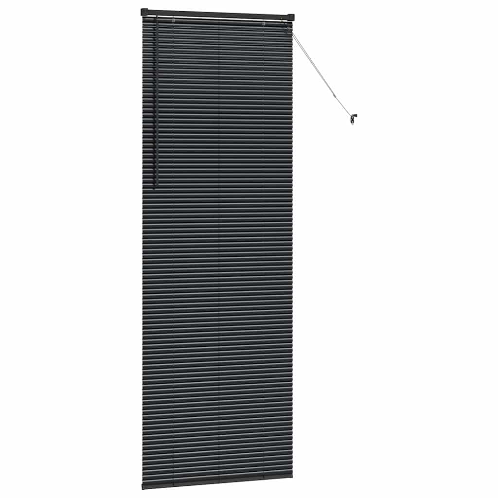 Venetian Blinds Height Adjustable Black 220 x 80 cm Aluminium