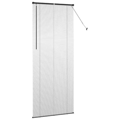 Venetian Blinds Height Adjustable Black 220 x 85 cm Aluminium
