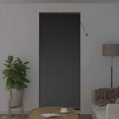 Venetian Blinds Height Adjustable Black 220 x 95 cm Aluminium