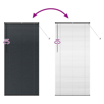 Venetian Blinds Height Adjustable Black 220 x 100 cm Aluminium