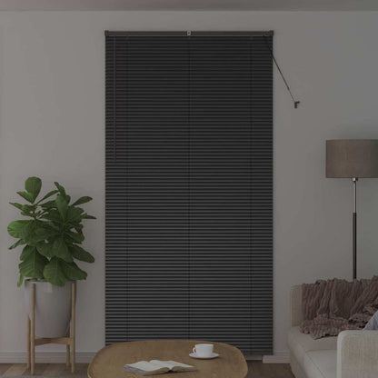 Venetian Blinds Height Adjustable Black 220 x 110 cm Aluminium