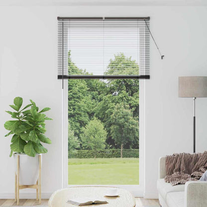 Venetian Blinds Height Adjustable Black 220 x 115 cm Aluminium