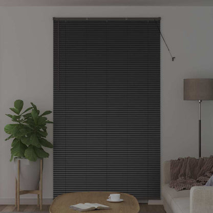 Venetian Blinds Height Adjustable Black 220 x 125 cm Aluminium