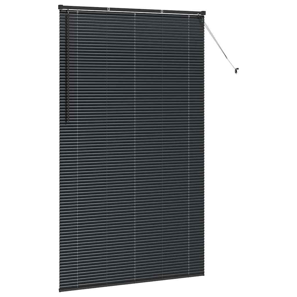 Venetian Blinds Height Adjustable Black 220 x 125 cm Aluminium