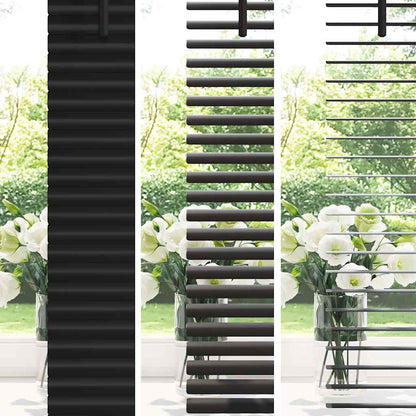 Venetian Blinds Height Adjustable Black 220 x 130 cm Aluminium