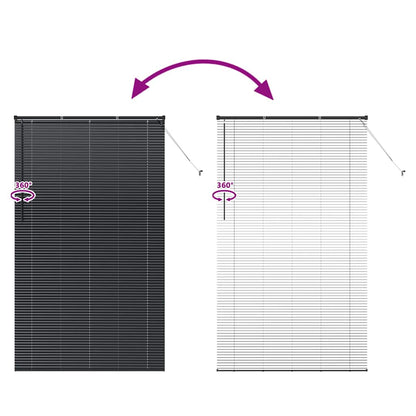 Venetian Blinds Height Adjustable Black 220 x 130 cm Aluminium