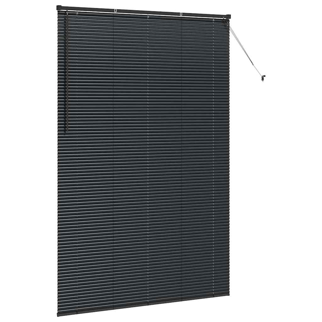 Venetian Blinds Height Adjustable Black 220 x 140 cm Aluminium