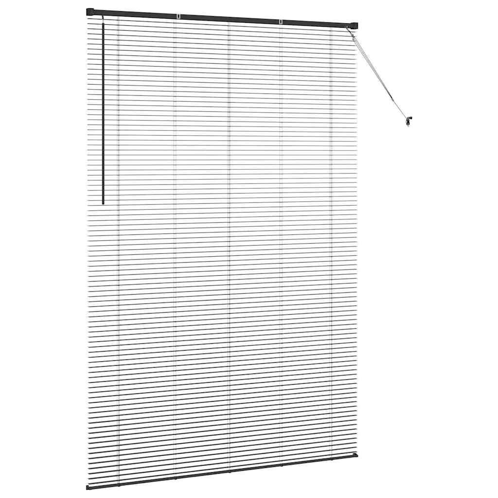 Venetian Blinds Height Adjustable Black 220 x 140 cm Aluminium