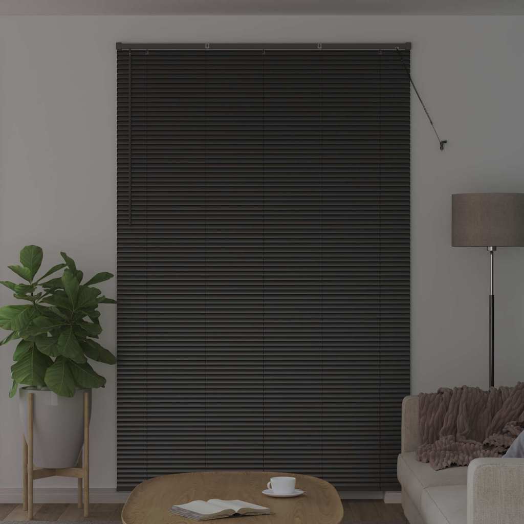 Venetian Blinds Height Adjustable Black 220 x 145 cm Aluminium