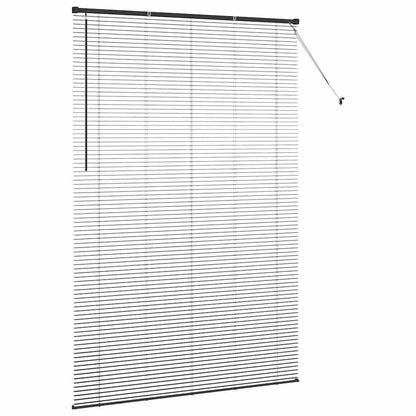 Venetian Blinds Height Adjustable Black 220 x 145 cm Aluminium
