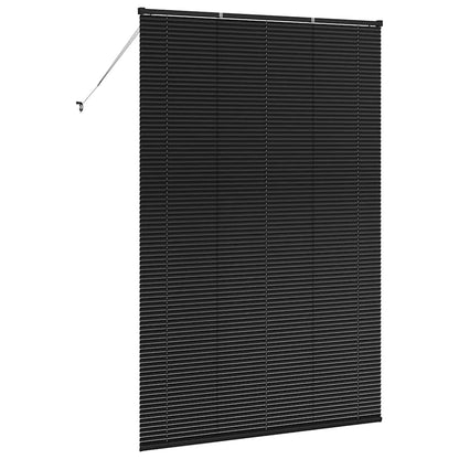 Venetian Blinds Height Adjustable Black 220 x 145 cm Aluminium