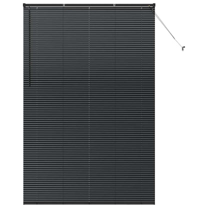 Venetian Blinds Height Adjustable Black 220 x 145 cm Aluminium