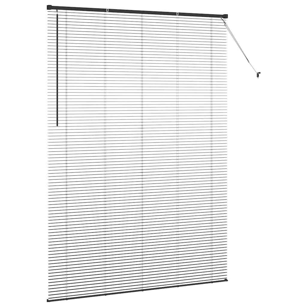 Venetian Blinds Height Adjustable Black 220 x 155 cm Aluminium