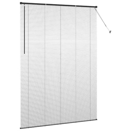 Venetian Blinds Height Adjustable Black 220 x 155 cm Aluminium
