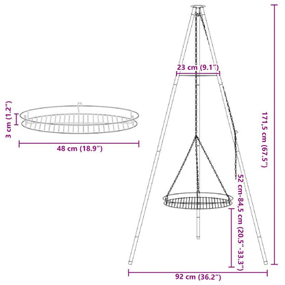 Campfire Tripod 2 pcs Black Steel