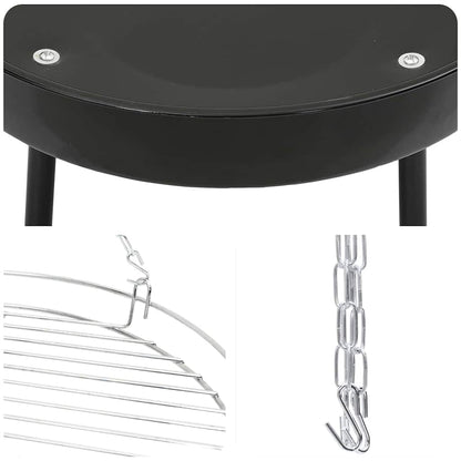 Campfire Tripod 3 pcs Black Steel