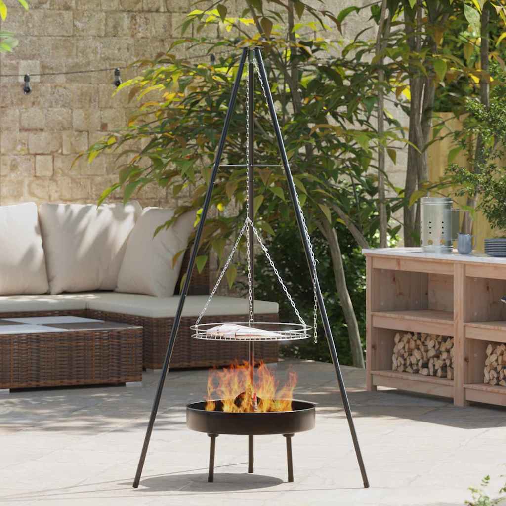 Campfire Tripod 3 pcs Black Steel