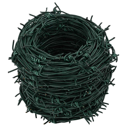 Barbed Wire Green 100 m PVC-coated Steel