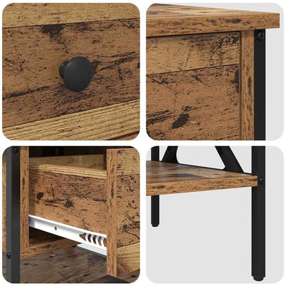 Bedside Cabinet with Drawer Old wood 40 x 42 x 45 cm