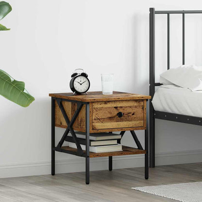 Bedside Cabinet with Drawer Old wood 40 x 42 x 45 cm