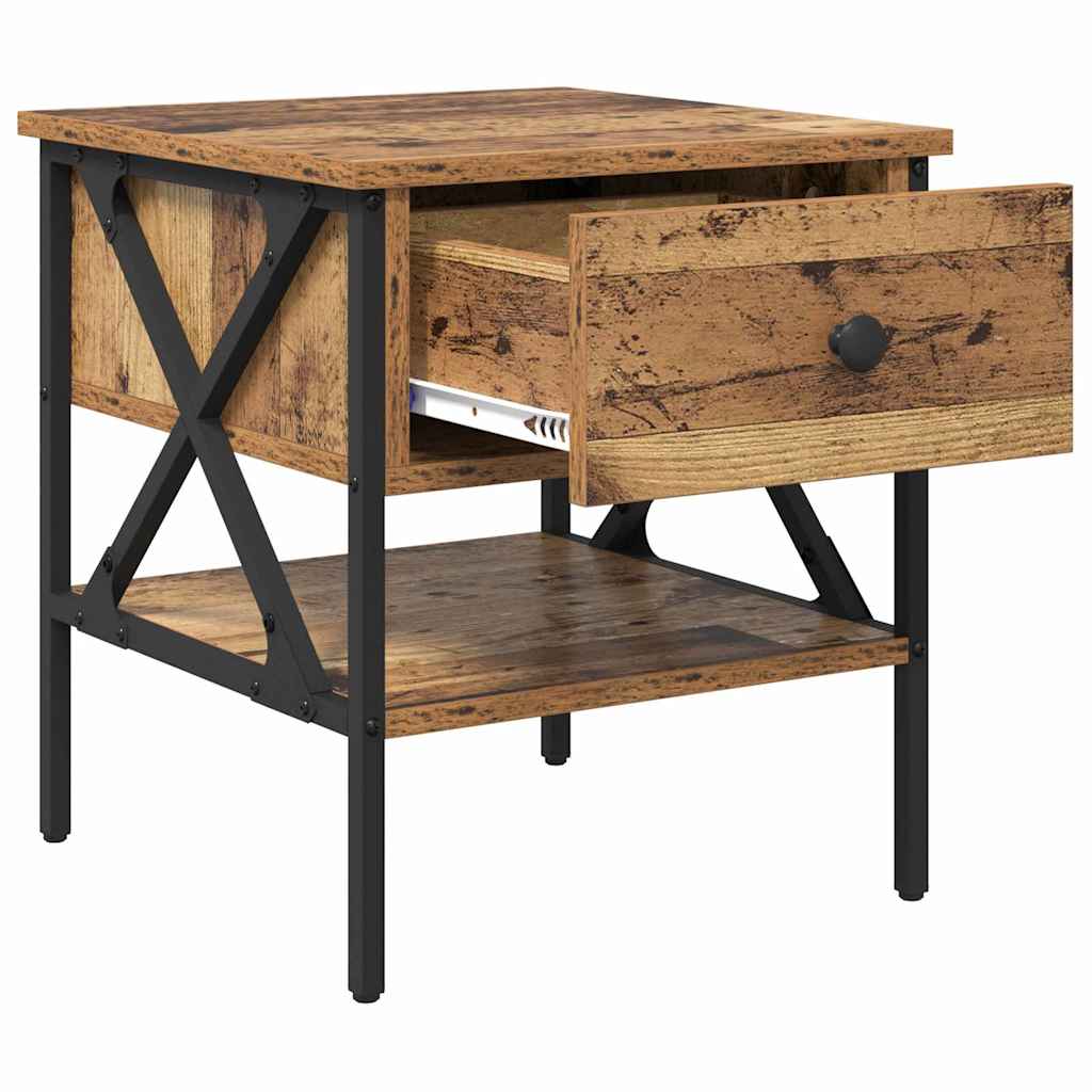 Bedside Cabinet with Drawer Old wood 40 x 42 x 45 cm