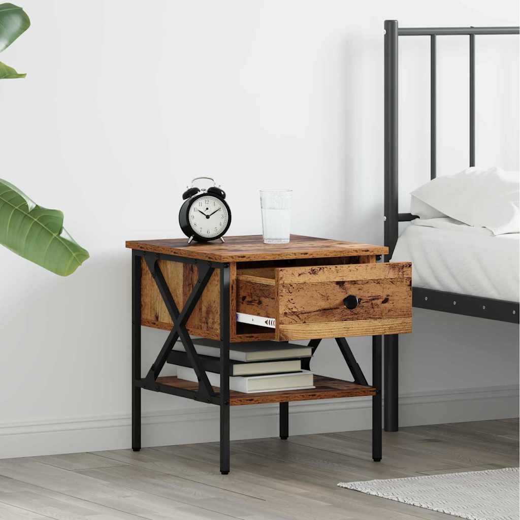 Bedside Cabinet with Drawer 2 pcs Old wood 40 x 42 x 45 cm
