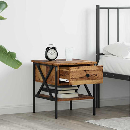 Bedside Cabinet with Drawer 2 pcs Old wood 40 x 42 x 45 cm