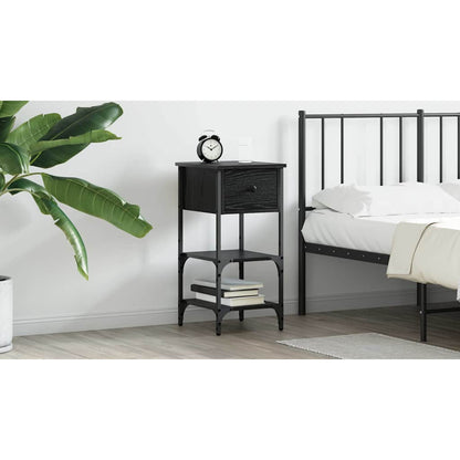 Bedside Cabinet Black Oak 33.5 x 36 x 70 cm Engineered Wood