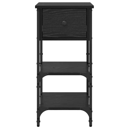 Bedside Cabinet with Drawer 2 pcs Black Oak 33.5 x 36 x 70 cm