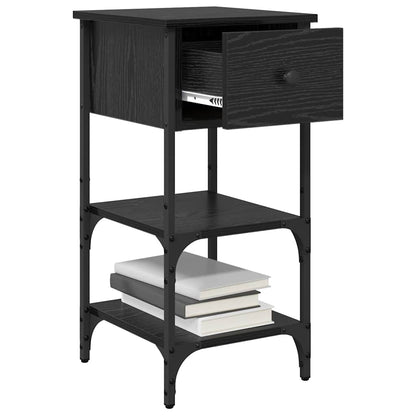 Bedside Cabinet with Drawer 2 pcs Black Oak 33.5 x 36 x 70 cm