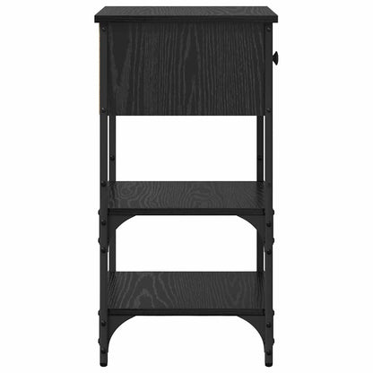 Bedside Cabinet with Drawer 2 pcs Black Oak 33.5 x 36 x 70 cm