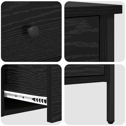 Bedside Cabinet with Drawer Black oak 40 x 42 x 50 cm
