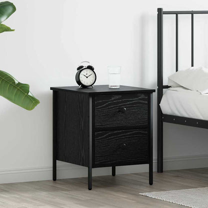 Bedside Cabinet with Drawer Black oak 40 x 42 x 50 cm