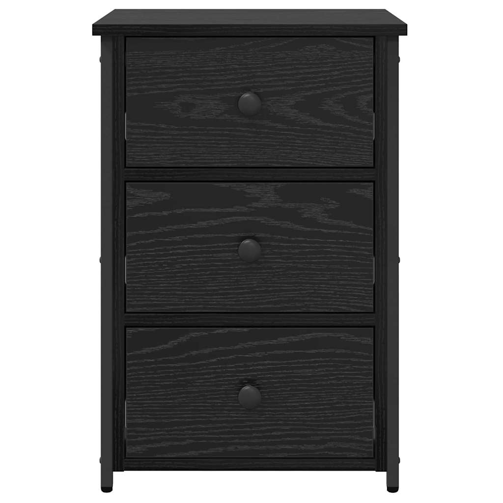 Bedside Cabinet Black Oak 40 x 36 x 60 cm Solid Reclaim Wood
