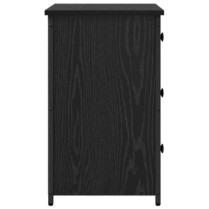 Bedside Cabinet Black Oak 40 x 36 x 60 cm Solid Reclaim Wood