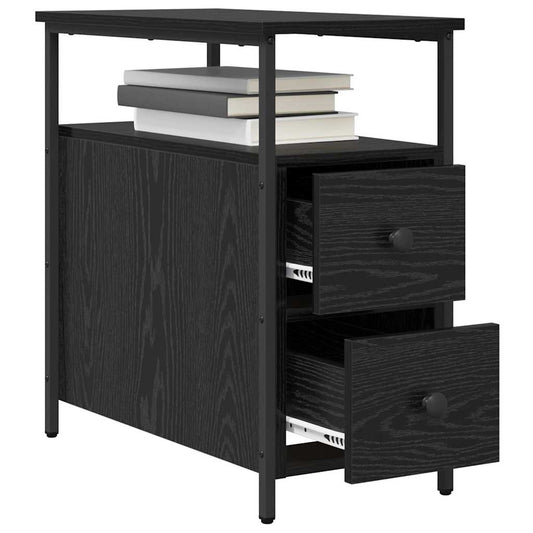 Bedside Cabinet Black oak 30 x 60 x 60 cm Engineered wood