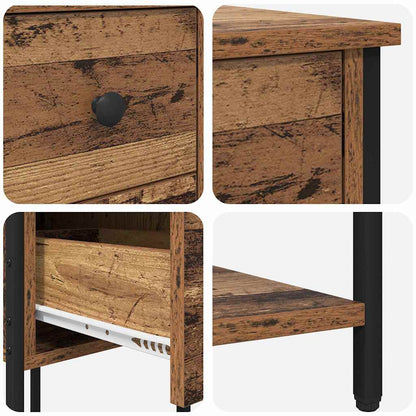 Bedside Cabinet 2 pcs Old wood 32 x 42 x 70 cm Engineered wood