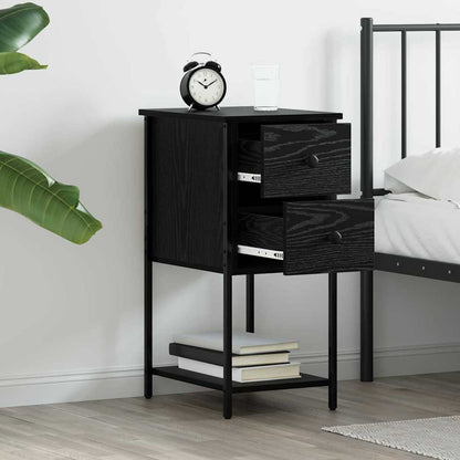 Bedside Cabinet 2 pcs Black oak 32 x 42 x 70 cm Engineered wood