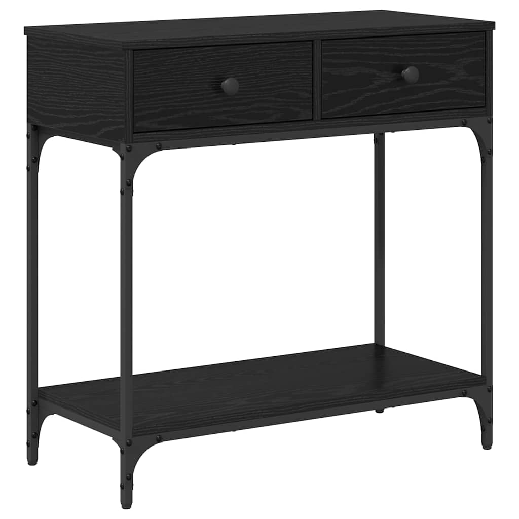 Console Table Black oak 75 x 34.5 x 75 cm Engineered wood