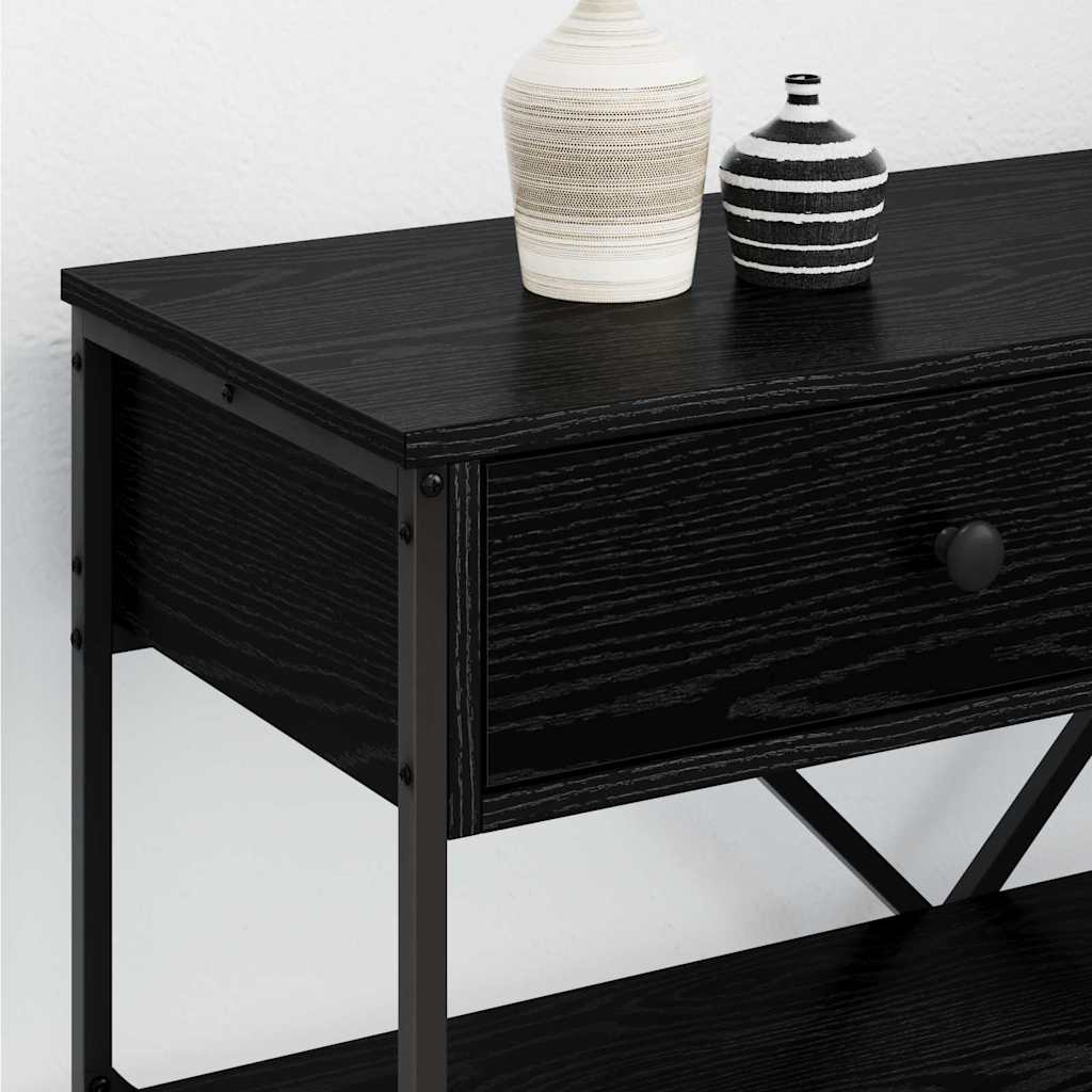 Console Table with Drawer Black Oak 100 x 34.5 x 75 cm Wood